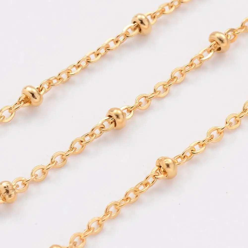 PandaHall 2mm 304 Stainless Steel Rondelle Beads Cross Chains, Golden & stainless steel color
PandaHall 2mm 304 Stainless Steel Rondelle Beads Cross Chains, Golden & stainless steel color