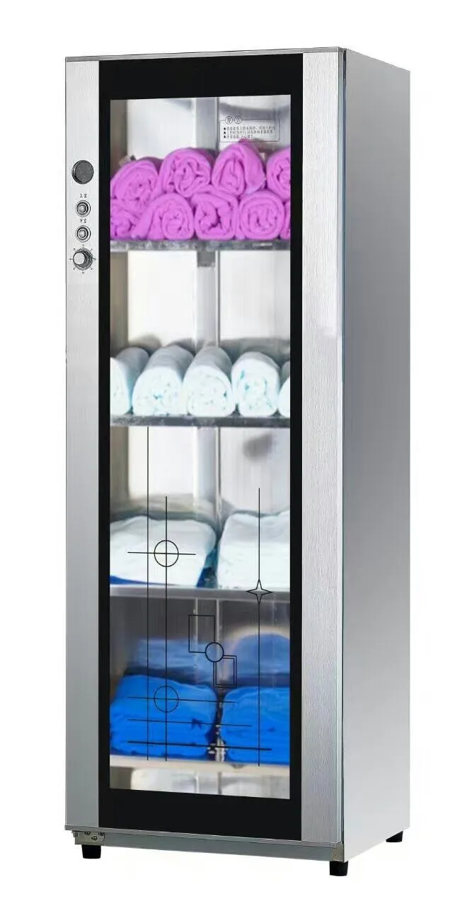 Haihua manufacturer free standing 280L stainless steel barber shop sterilizer beauty salon UV light hot towel machine