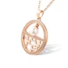 Marlary Fashion New Design Rose Gold CZ Inlay Pearl Charm Pendant Necklace For Women