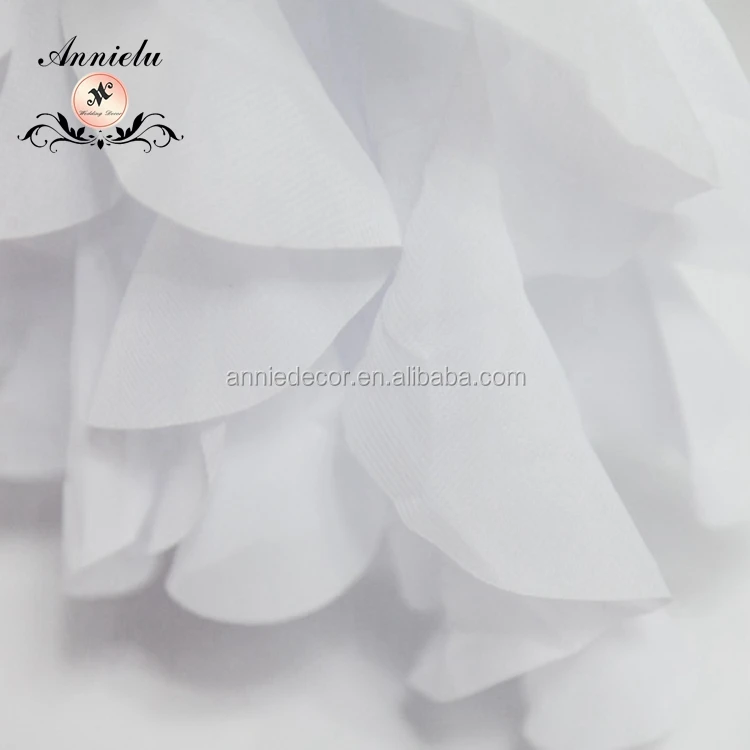 Wholesale white chiffon curly willow wedding chair cover sashes