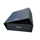 Matte lamination black magnetic closure gift box with print inside