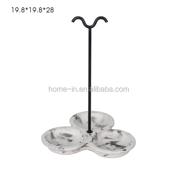 marble look concrete rack stand base with hangers for jewelry display