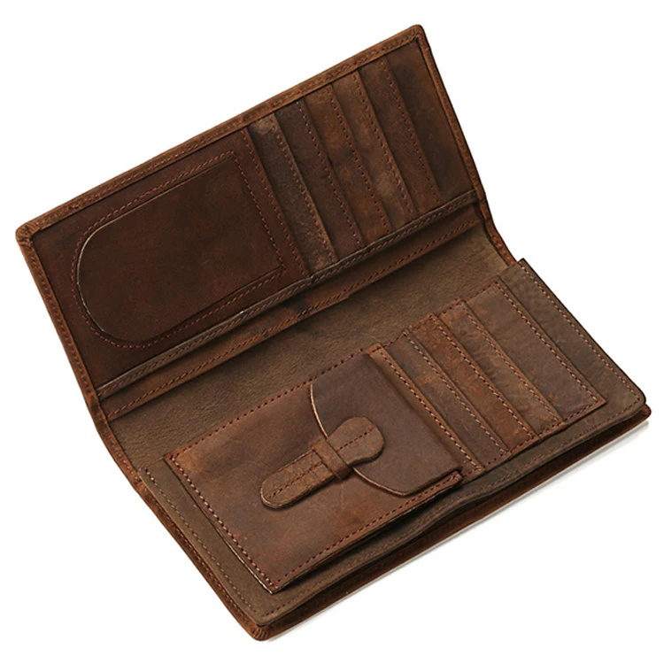 Man leather bifold long wallet vintage full grain leather wallet crazy horse leather wallet for men, Brown
Man leather bifold long wallet vintage full grain leather wallet crazy horse leather wallet for men, Brown