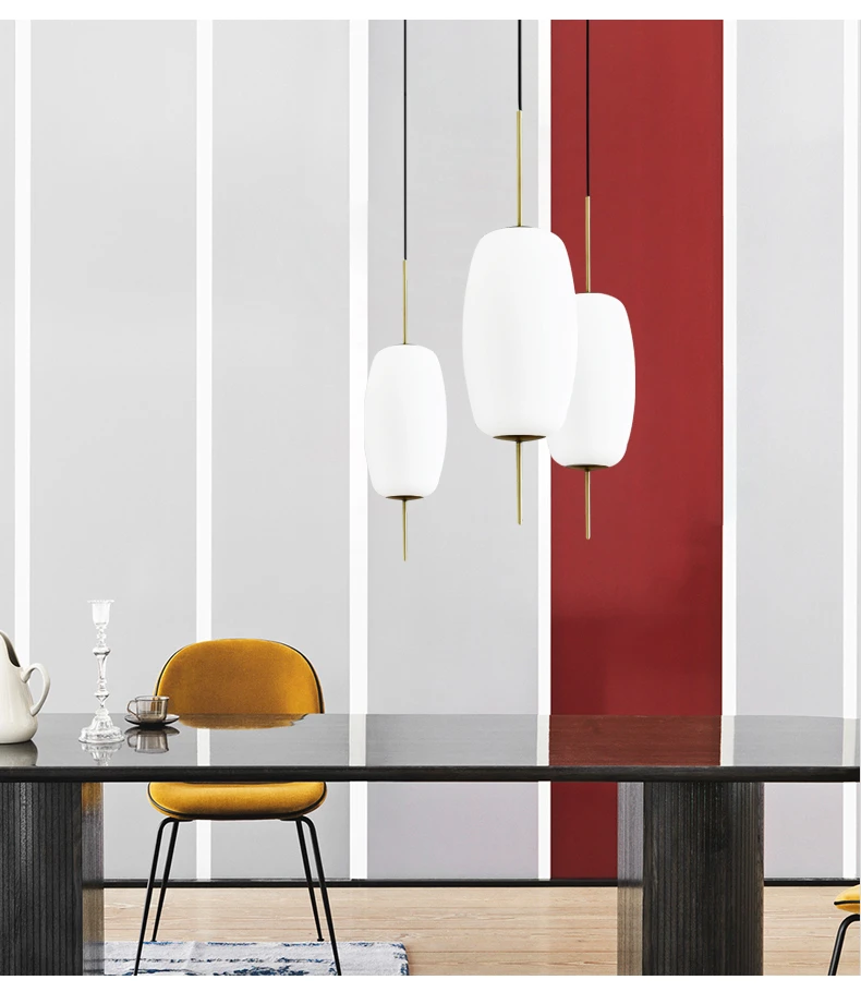 Nordic simple bedroom dining room hotel indoor bar white glass hanging chandeliers