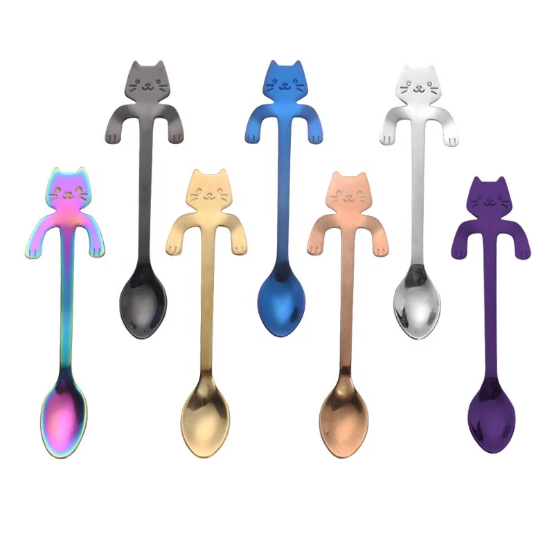 metal cat shaped spoon 304 stainless steel coffee spoon, Silver/gold/rose gold/black/rainbow/blue/purple
metal cat shaped spoon 304 stainless steel coffee spoon, Silver/gold/rose gold/black/rainbow/blue/purple