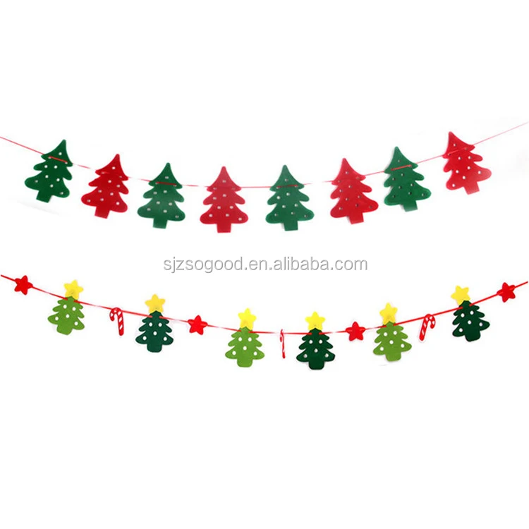 Navidad personalizado Bunting bandera colgante fabricación no tejido 3 m largo DE NAVIDAD banderas Navidad Santa bandera para la decoración