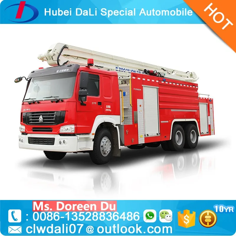 Sinotruk Howo 4x2 Dry powder water and foam fire truck with CB10/40 fire pump 