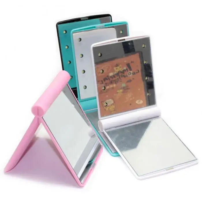 Lady Makeup Cosmetic 8 LED Mirror Foldable Portable Compact Pocket LED Mirror, White, black, pink
Lady Makeup Cosmetic 8 LED Mirror Foldable Portable Compact Pocket LED Mirror, White, black, pink
