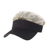 Wholesale Novelty Funny Adjustable Multi Color Faux Afro Hairy Sun Visor Cap Hat With Hair Attached