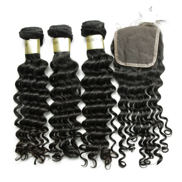 Free Shipping deep wave wholesale brazilian virgin hair bundles with lace closure, Natural color
Free Shipping deep wave wholesale brazilian virgin hair bundles with lace closure, Natural color