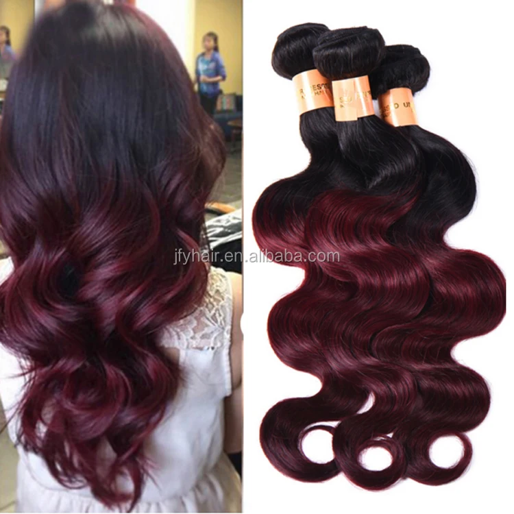 Large Stock 1b 99j Body Wave Two Tone Ombre Colored Ombre Hair