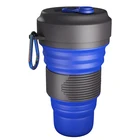 Custom telescopic rubber retractable travel portable drinking water folding cup foldable silicone collapsible coffee cup