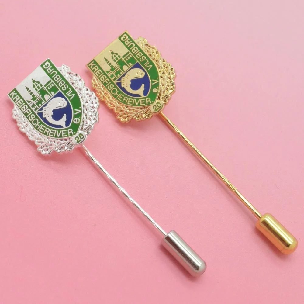 Metal Decorative Flower Needle Long Lapel Pin Badge Set Custom Enamel Men'S Shirt Collar Hijab Brooch Pins