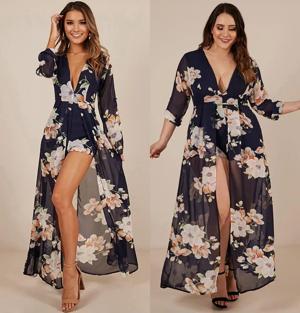 latest design woman chiffon floral print long sleeve jumpsuit mujer, Customized color
latest design woman chiffon floral print long sleeve jumpsuit mujer, Customized color