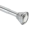 42"-72" Silver Portable Steel Shower Spring Tension Rod Curtain Rod For Bathroom