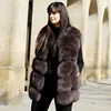 CX-G-B-243K Women Fashion Ranch Raised Knit Fox Fur Vest