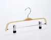 supermarket laminated wood Adjustable Wooden pant Hangers with Trouser/Skirt Clips