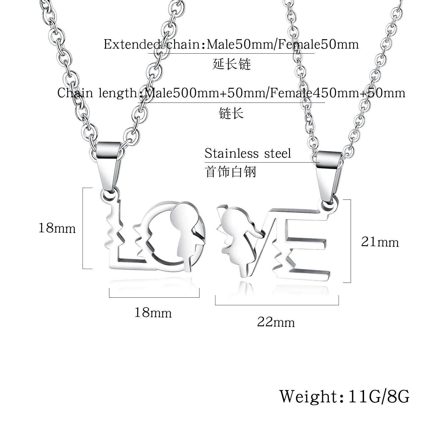 chinese couple pendant LOVE letter necklace custom iced out pendant necklace manufacturer