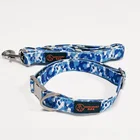 Adjustable dog accessories nylon woven pet collar and leash