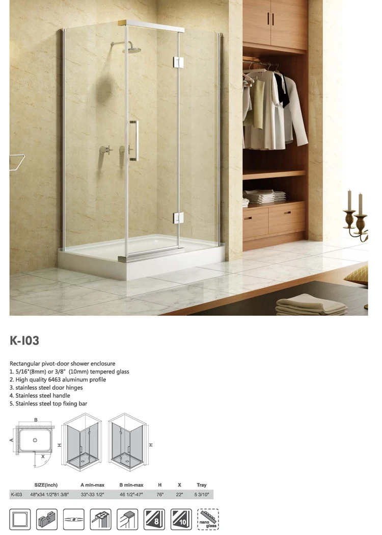 Best selling excellent quality CUPC Approved bath glass shower enclosure / shower room / shower cabin
