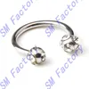 16g crystals 3mm ball circular horseshoe labret eyebrow lip ring body piercings bent jewellery -- SMBD326011