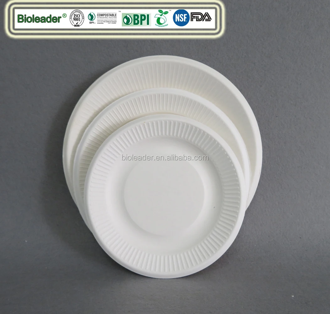 Heavy-Duty Quality Disposable Bagasse 100% Compostable 6" Paper Ribbed Paper Plates