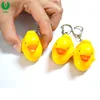 Custom Plastic Mini Promotion Animal Duck Sound Light Keychain With Logo