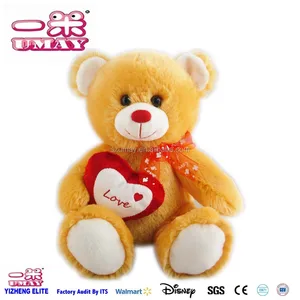 day gift plush stuffed teddy toys plush bear with red heart