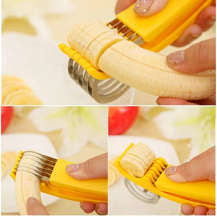 Stainless Steel Manual Banana Slicers Fruit Cutter Cucumber Chopper