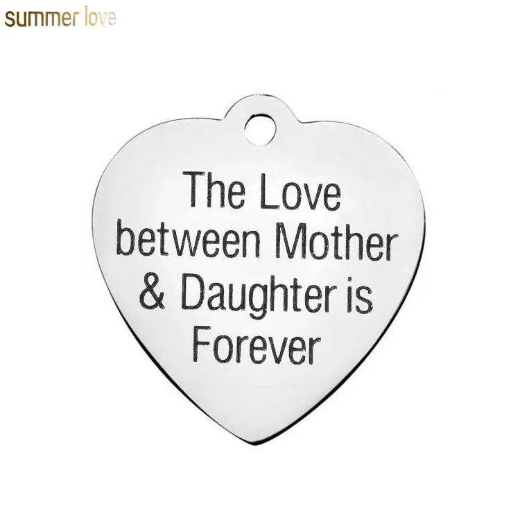 Black Laser Engraving Mother Daughter Forever Love Heart Charm Letter Stainless Steel Pendant for Necklace Bracelet Jewelry
Black Laser Engraving Mother Daughter Forever Love Heart Charm Letter Stainless Steel Pendant for Necklace Bracelet Jewelry