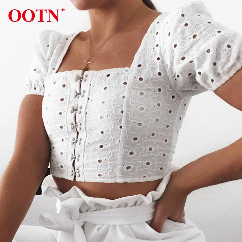 OOTN 2019 Summer Short Sleeve Tops Female Cotton Hollow Out Embroidery Sexy Crop Top Casual Square Neck White Shirt Women Blouse
OOTN 2019 Summer Short Sleeve Tops Female Cotton Hollow Out Embroidery Sexy Crop Top Casual Square Neck White Shirt Women Blouse