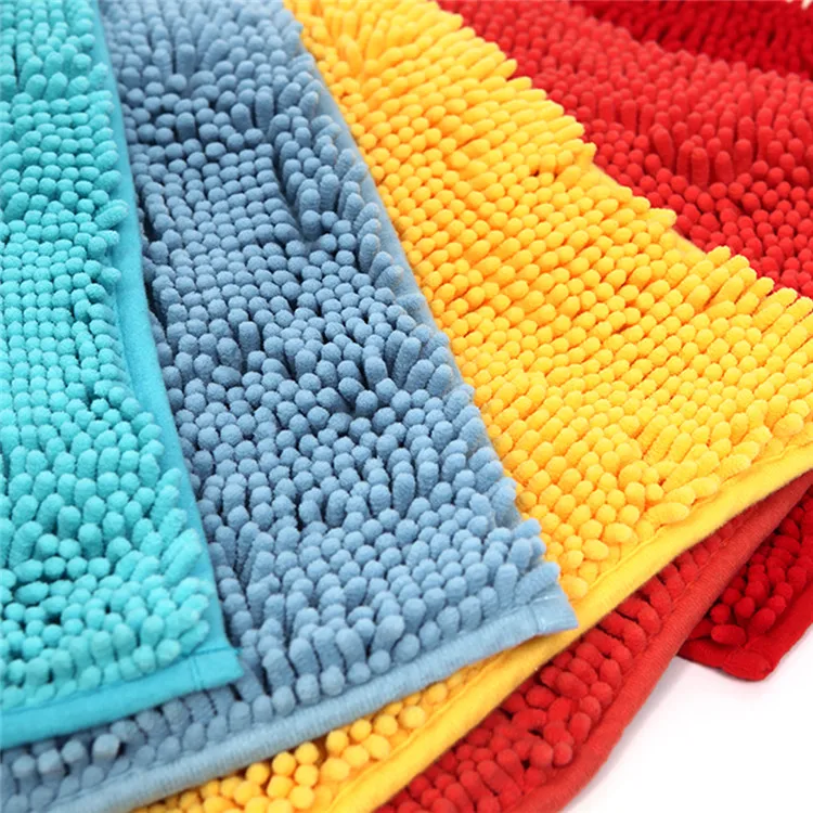 Microfiber Chenille Cheap Soft Cute Non Slip Floor Bathroom Door Rug Hotel Bath Mat