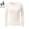 new wide neck tight fitting wool tencel women's sweet sweater