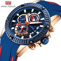 

Mini Focus Men's Chronograph Analog Quartz Watch Waterproof Silicone Rubber Strap Sport Wristwatch Men Clock