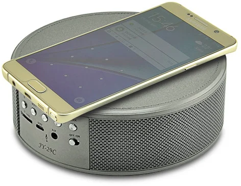 amazon top seller 2018 round alarm clock speaker portable bluetooth speaker with wireless power bank - ANKUX.COM