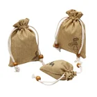 Burlap jute drawstring jewelry packaging bags jute drawstring bags for christmas gift candy storage wedding decor