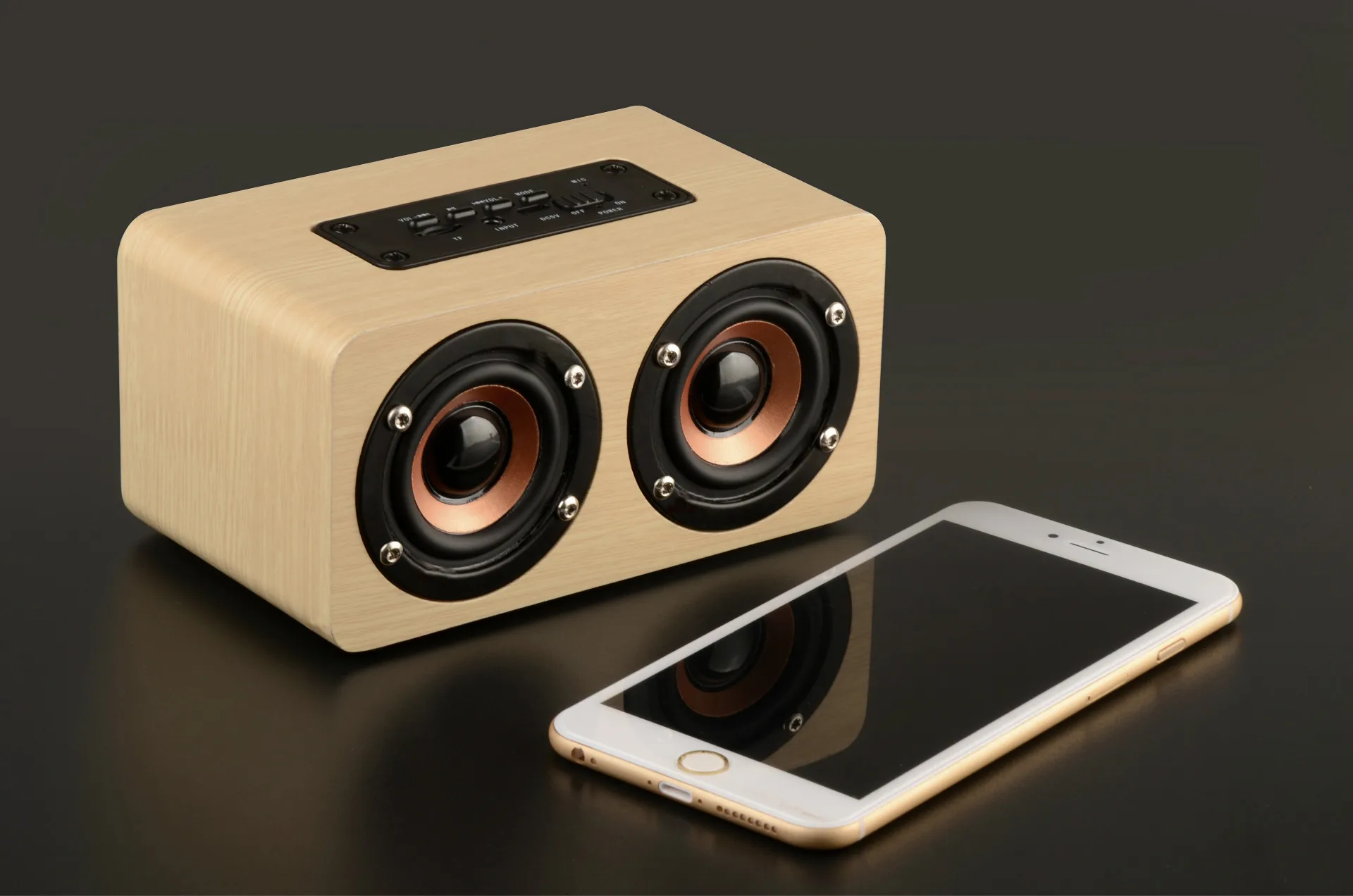 Portable 10W Bluetooth HiFi Sound Wooden Speaker Support TF Card AUX Handsfree Wireless Stereo Speaker - ANKUX.COM