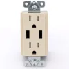 2018 american high speed usb charger outlet with dual usb charger ivory color 3.1Amp outlet usb wall 15A receptacle FTR15-3100