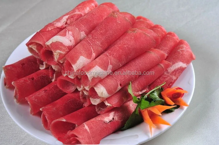 Frozen Beef Lamb Roll Slicer Stainless Steel Automatic Frozen Meat Slicing Machine Meat Cutting Machine factory