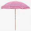high quality canvas outdoor wooden pole customized print beach umbrella
