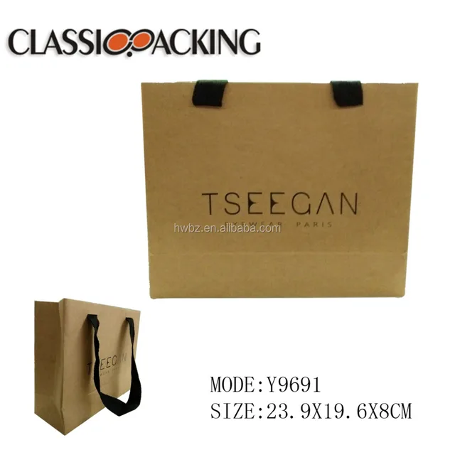 wenzhou factory custom recycled brown kraft paper shopping bag