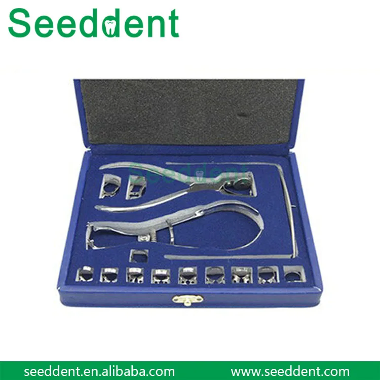 dental instrument stainless steel rubber dam puncher kit