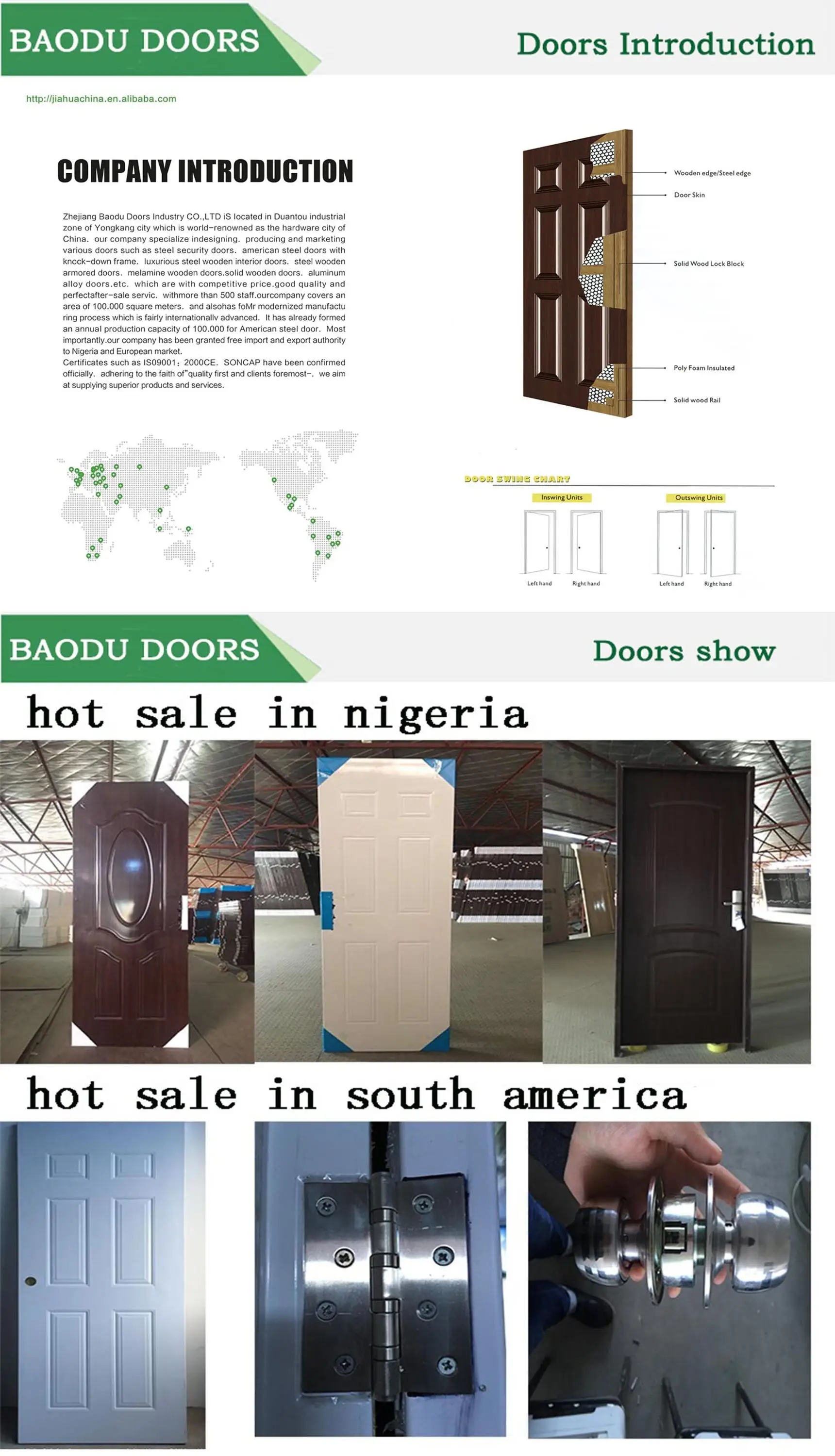 Hot Sale American Steel Door Single Interior Pre Hung Metal Door