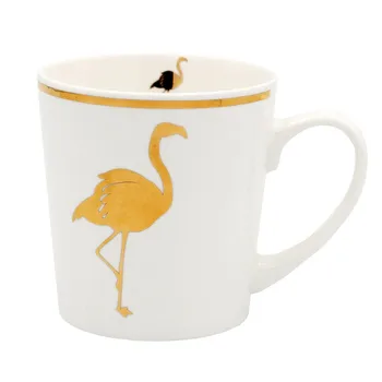 wholesale 14oz europe coffee cup ceramic mug flamingo white