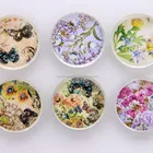 Crystal Glass Flower Birds Pattern Fridge Magnets