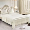 White linens royal bed thai silk luxury satin sheets bedding set