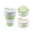 New design custom portable eco friendly reusable silicone rubber drinking folding coffee cup