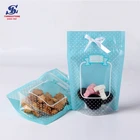 Clear Custom Recyclable Cookie Stand Up Food Grade Plastic Packaging Bag With Zipper
