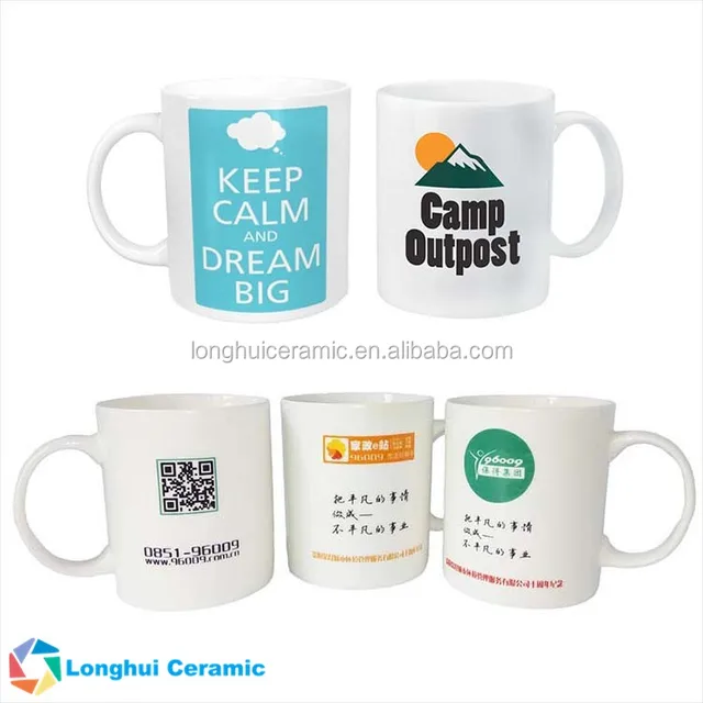 11oz custom logo ceramic plain white coffee mug