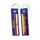 Wholesale Cheap Custom Poland Country Flag Embroidery Keychain